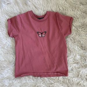 pink butterfly brandy melville shirt